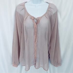 Old Navy Pink Sheer Long Sleeve Top Size X-Large
